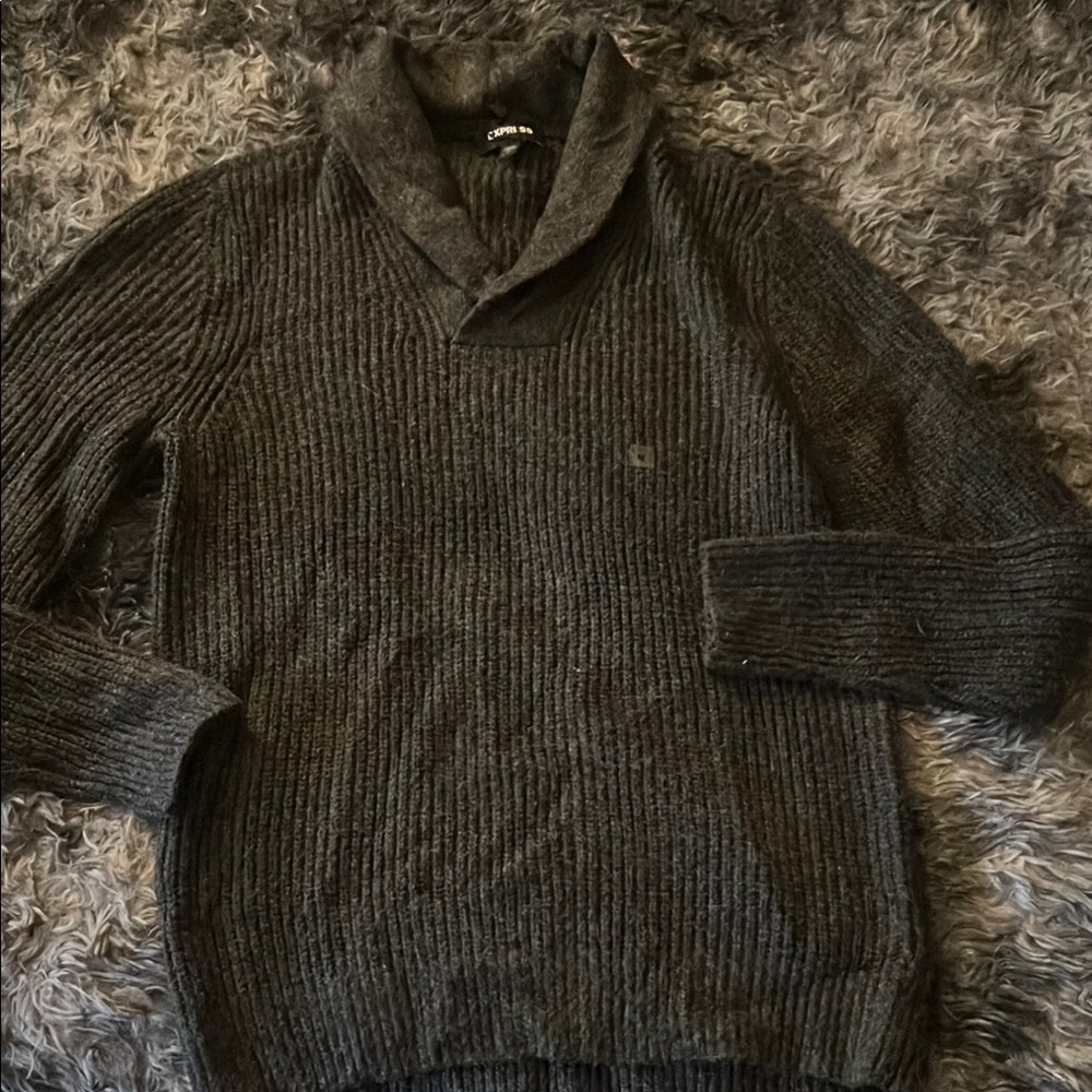 Charcoal Ribbed Sweater